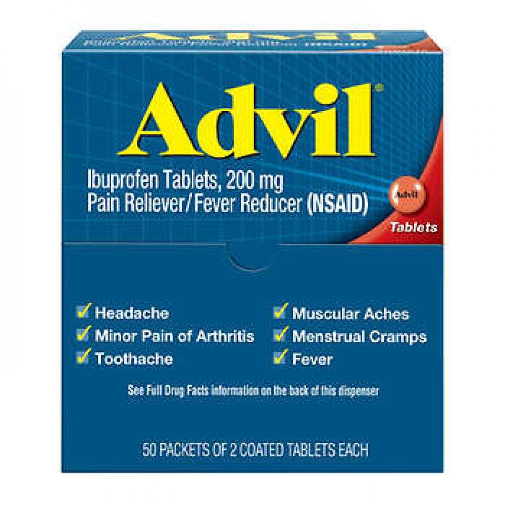 Advil Ibuprofen Dispenser Box, 50-count