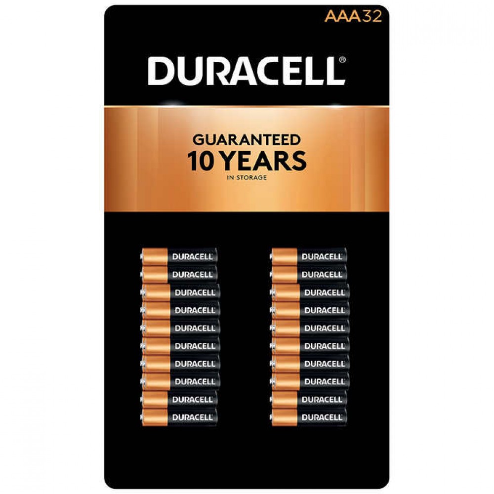 Duracell Coppertop Alkaline AAA Batteries, 32-count