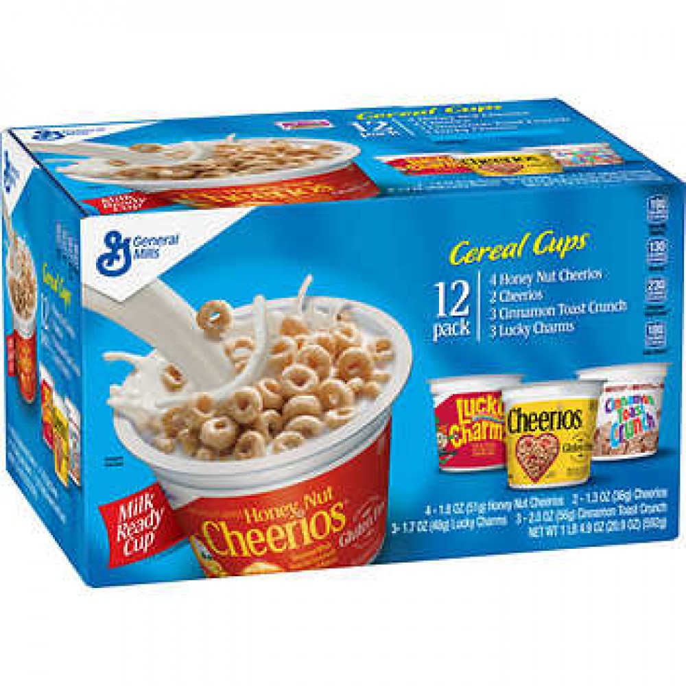 General Mills Cereal Cup, Variety, 12-count