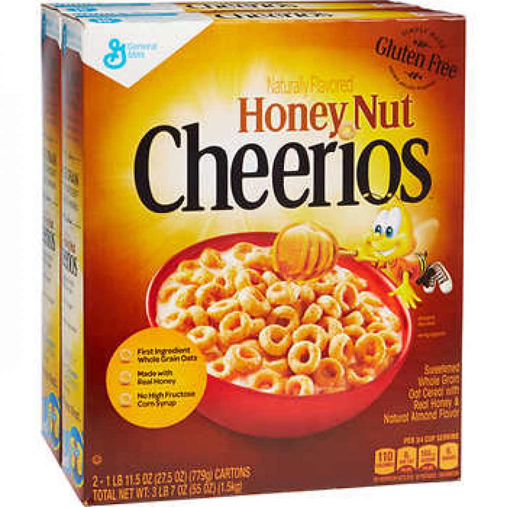 General Mills Honey Nut Cheerios 27.5 oz, 2-count