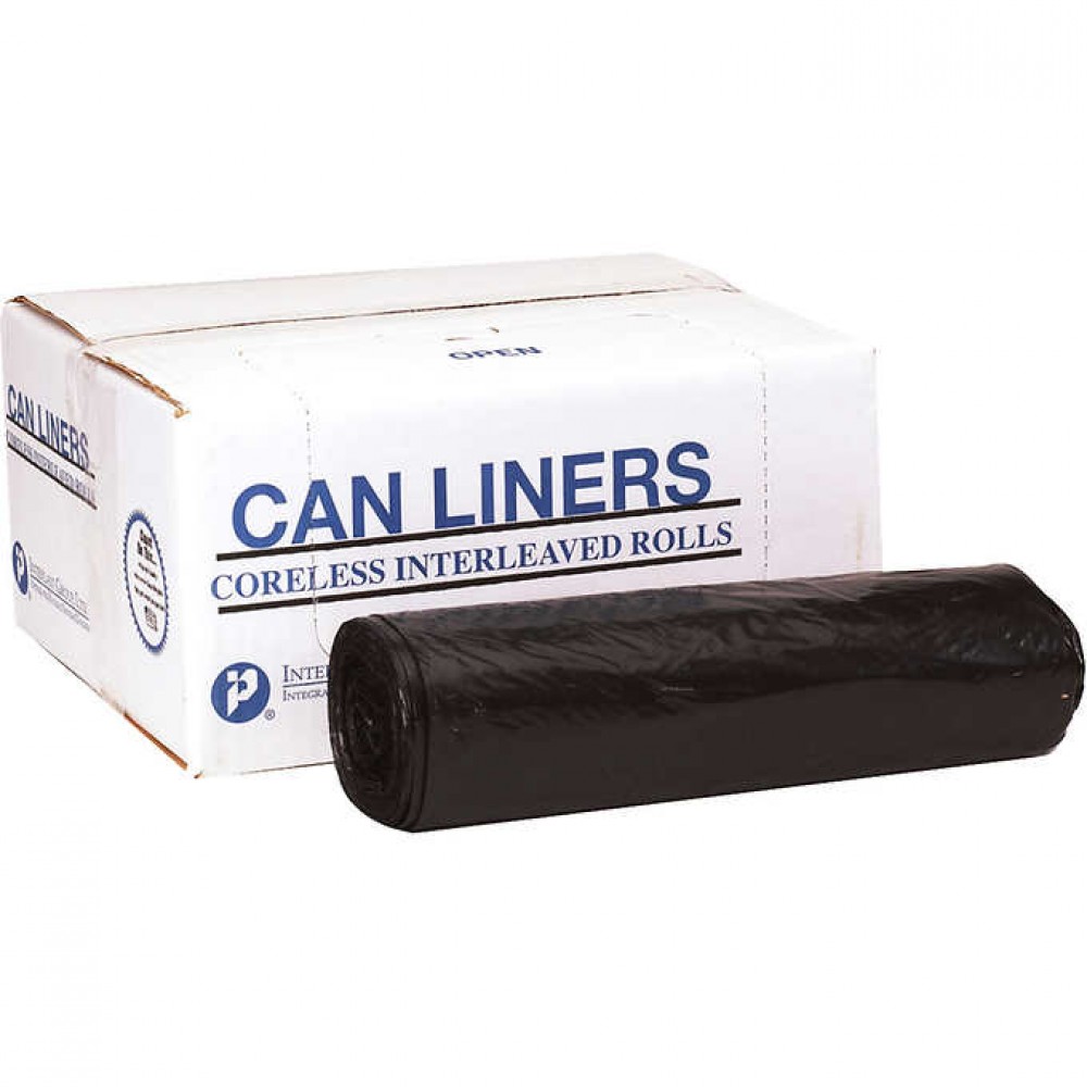 IBS Trash Can Liner, Black, 55 Gallon, 100-count