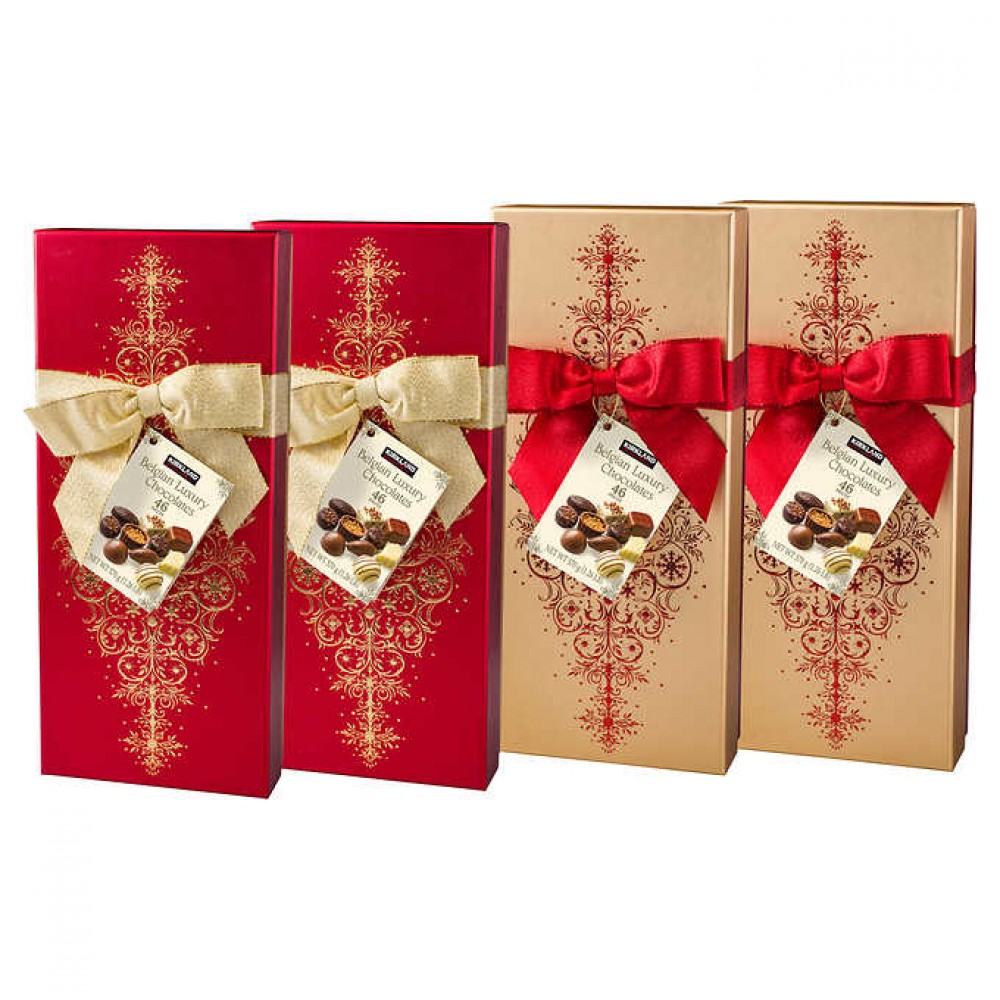 Kirkland Signature Luxury Belgian Chocolate 2 Red & 2 Gold Boxes, 4-count
