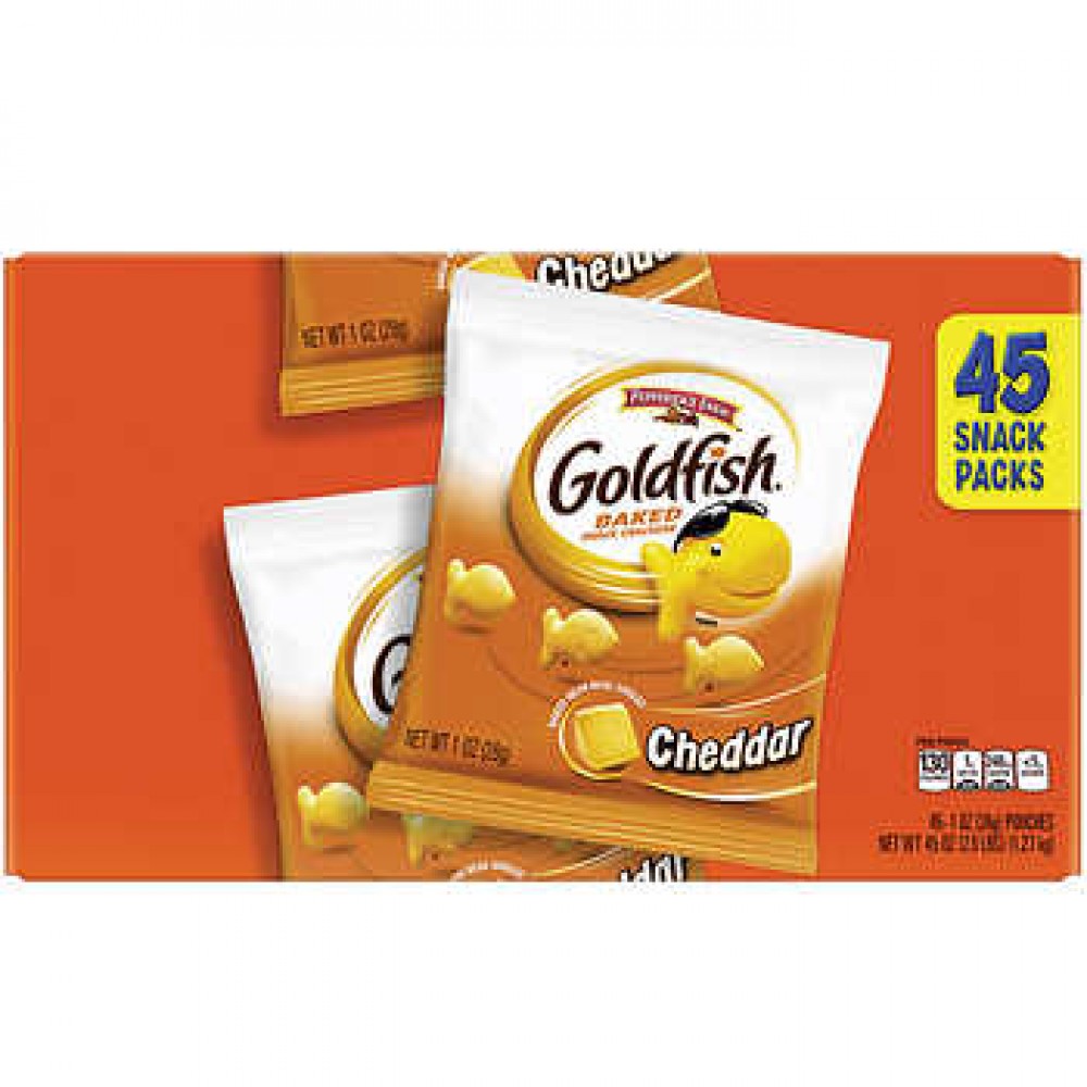 Pepperidge Farm Cheddar Goldfish Baked Snack Crackers 1 oz, 45-count