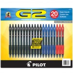 Pilot G2 Gel Pen Black Blue Red 20-pack