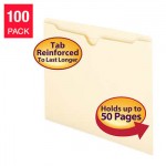 Smead File Jacket, Flat-No Expansion, Letter, Manila, 100-count