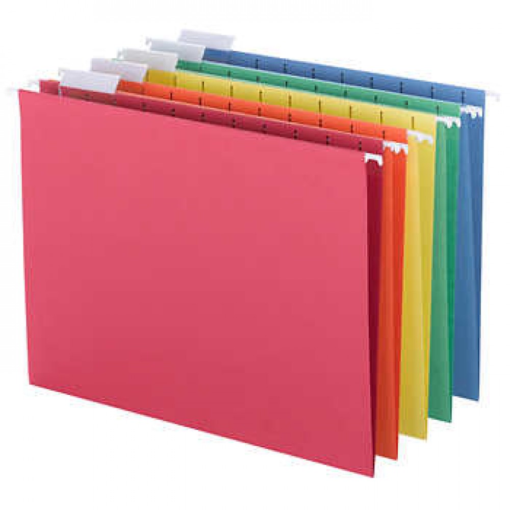 Smead Hanging File Folders, 1/5 Tab, Letter, Assorted Colors, 25-count