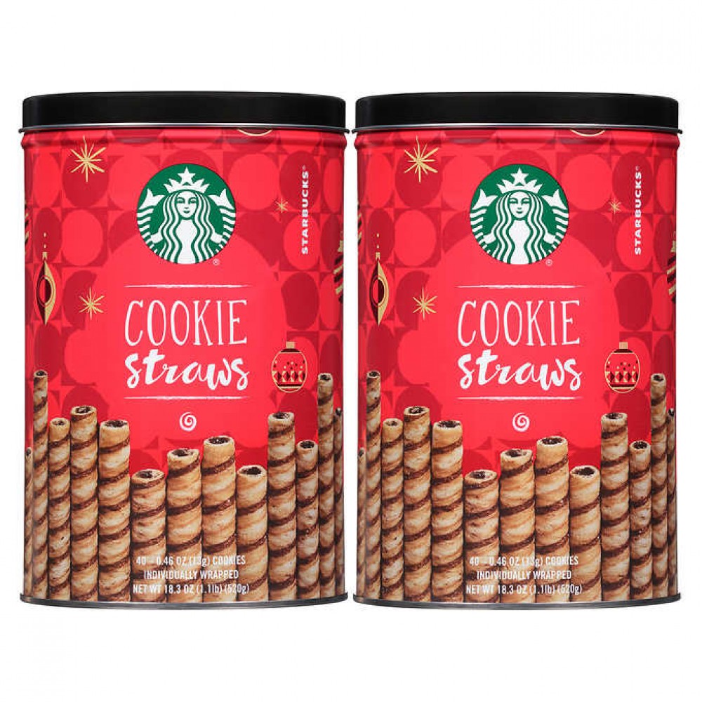 Starbucks Holiday Cookie Straws 18.3 oz, 2-count