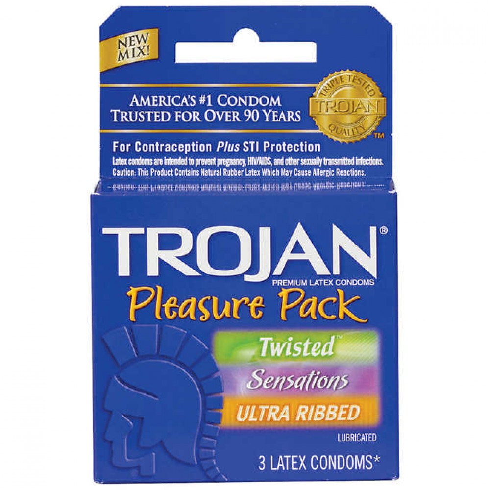 Trojan Pleasure Pack Lubricated Condoms, 18-count