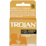 Trojan Ultra Ribbed Lubricated Condoms, 18-count