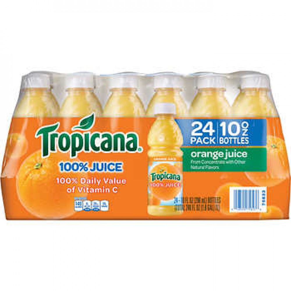 Tropicana 100% Orange Juice 10 oz, 24-count