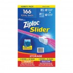 Ziploc Smart Zip Slider Bags, Variety Pack, 166-count